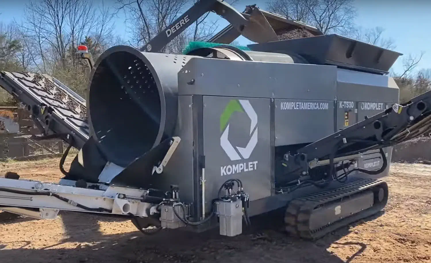 Электрический барабанный грохот для грунта, песка, камня и органических отходов K-TS 30