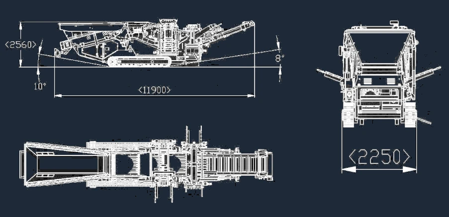 Транспортные размеры грохота Komplet Kompatto 124