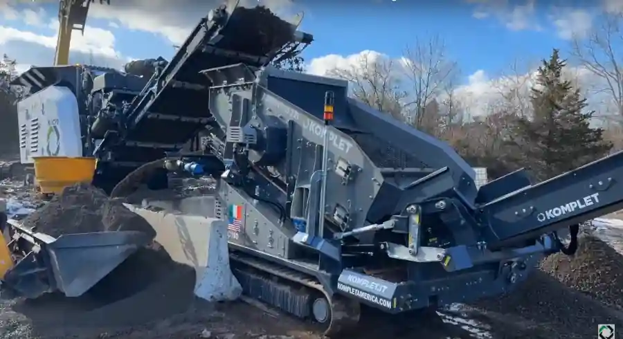 Мобильный грохот Kompatto 221 ударная дробилка K-IC 70 совместная работа
