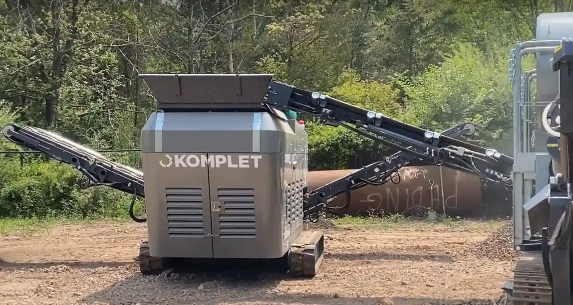 Электрический барабанный грохот и щековая дробилка Komplet