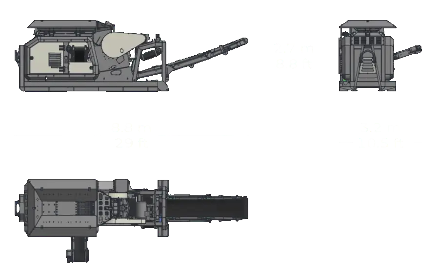 Электрическая дробилка CITY CRUSHER рабочие размеры